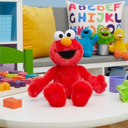 SESAME STREET Friends 8-inch Elmo Sustainable Plush Stuffed Animal, Kids Toys for Ages 18 Month by Just Play thumbnail 5