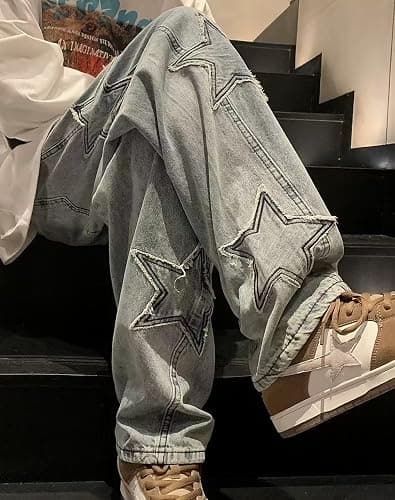 Kisswow Y2k Star Jeans for Women Cute Jeans for Teens Y2k Cargo Pants Women thumbnail 5