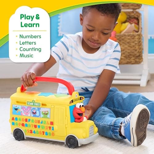 Sesame Street Elmo's Learn & Go School Bus Interactive Toy with Lights and Sounds, Toddlers Learn The Alphabet, Phonics, Numbers, Music, & More, Toy for Girls, Boys, Kids, Ages 2 and Up by Just Play thumbnail 2