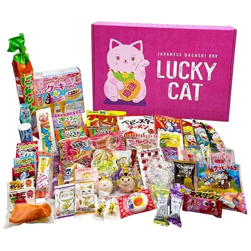 LUCKY CAT PINK Japanese Dagashi Box 50 PCS Japanese Candy, Dagashi, Snacks, And Gum - Image 1