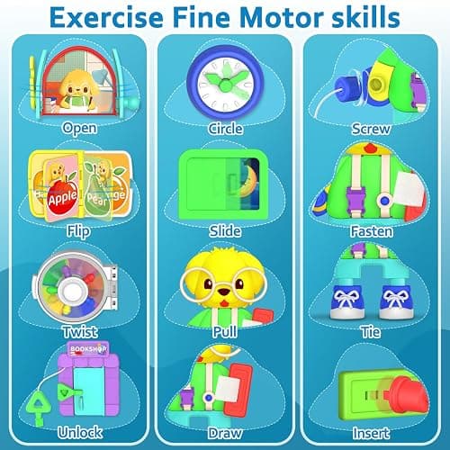 Toddler Toys for 1-2 Year Old Boy, Musical Montessori Busy Board, Early Educational Toy for Toddlers 1-3, Motor Skills Developmental Toy for 12-18 Month Age, Birthday Gift for 1+ Year Old Boy Girl thumbnail 3