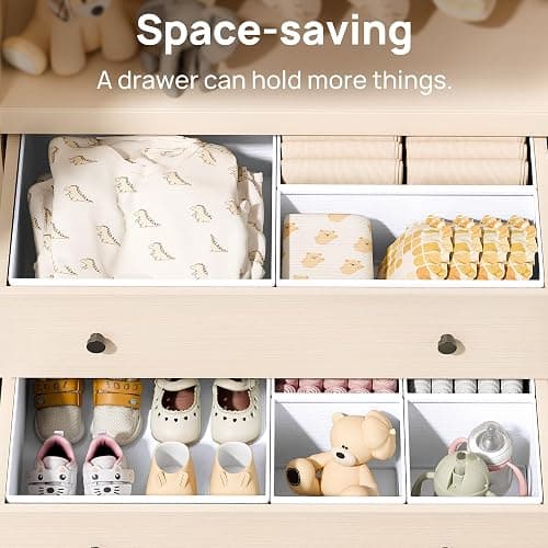 Vtopmart 12Pack Drawer Organizer for Clothes, Underwear Organizer Bins, Foldable Fabric Closet Storage Organization, Dresser Drawer Dividers for Baby Clothing, Bra, Socks, Ties, Scarf thumbnail 3