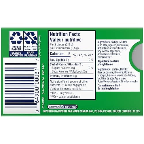 EXCEL, Spearmint Flavoured Sugar Free Chewing Gum, 12 Pieces, 12 Packs thumbnail 4