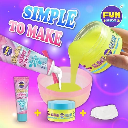 1:1 Buttery Glue Slime Kit for Kids Ages 8-12, FunKidz Ice Cream Slime Making Kits for Girls Toys Includes 19 Pieces Supplies to Make Butter Slime Activity Party Gifts thumbnail 3