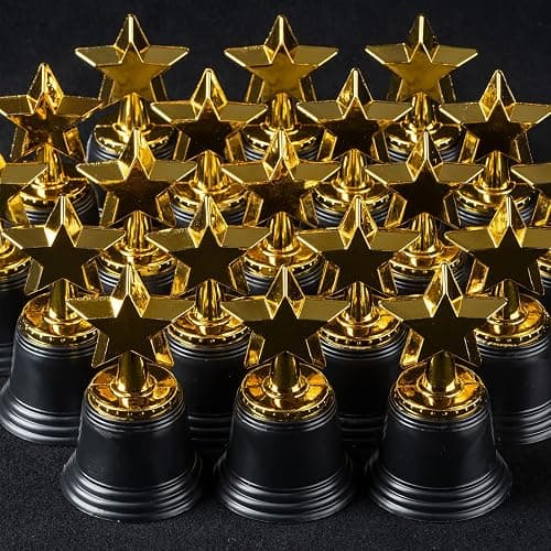 24 Pack Mini Star Trophy Awards Bulk (4.5 Inch), Plastic Gold Star Trophies For Halloween Party Favors, Goodie Bags, Kid Classroom School Reward, Sports Tournament Winning Prize, Hollywood Event Props thumbnail 6