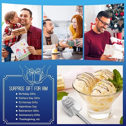 Dad Fathers Day Birthday Gift, from Daughter/Son, Dads Christmas White Elephant Gifts, Funny Dad's Ice Cream Shovel Spoon Gift for Daddy Father-in-Law Grandfather Grandpa Retirement Valentines for Him thumbnail 7