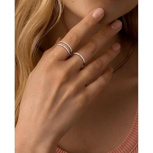 Gokeey Gold Rings for Women Non Tarnish, Dainty 14K Gold Plated Stackable Thin Thumb Ring Set Trendy Pinky Wedding Bands Engagement Rings for Women Size 4 5 6 7 8 9 10 11 thumbnail 2
