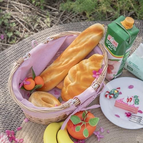 Small Wicker Basket with Removable Pink Liner, Willow Storage Basket for Gifts with Double Handles, Easter Basket,Wedding,Egg Gathering,Pink thumbnail 5