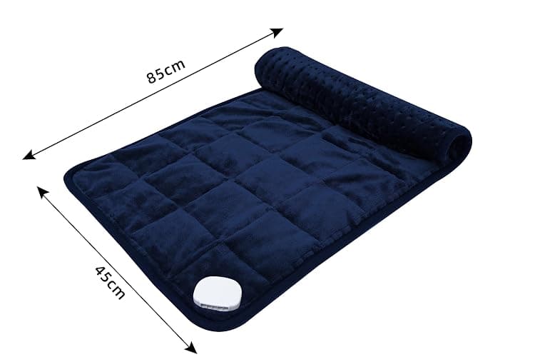 Ambershine 17''x33'' Weighted Heating Pad, 5.2lbs with 12 Temperature Settings & 4 Auto-Off Timers, Pain Relief for Back/Neck/Shoulders/Abdomen/Legs, Christmas Gifts for Mom Dad Women Men(Dark Blue) thumbnail 2