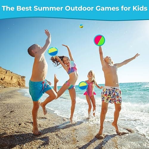 Aunnitery Outdoor Games, Toss and Ball Set with 6 Paddles and 3 Balls, Perfect Yard Games Outdoor Toys Games for Kids Ages 4-8 Easter Gifts for Kids/Adults/Family thumbnail 5