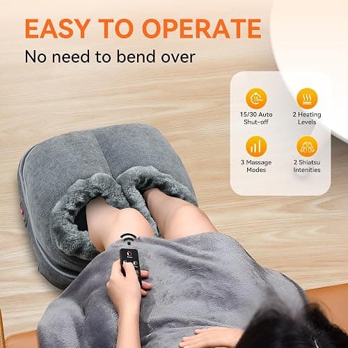 Snailax Shiatsu Foot Massager with Heat, Electrick Foot Massager Machine for Neuropathy, Plantar Fasciitis, Feet Warmers for Women,Men, Foot Heater Under Desk, Size 13 thumbnail 3