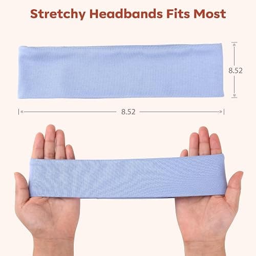 Lajou Fashion Women's Headbands for Short Hair Non Slip Elastic Floral Hairbands, Soft Fabric 2 Inches Thick Stripe Head Bands Heart Headbands, Valentine's Day, Vivid-Blue Stripe thumbnail 5