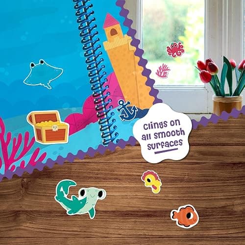 Stick4Ever Jelly Sticker Book - for Kids - Waterproof, Easy to Clean Reusable Sticker Book for Toddlers- Reusable Road Trip Activities for Kids - Stocking Stuffers for Toddlers(Under The Sea) thumbnail 2