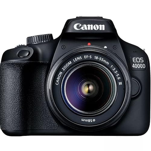 Canon EOS 4000D / Rebel T100 DSLR Camera w/EF-S 18-55mm F/3.5-5.6 Zoom Lens + 64GB Memory, Filters,Case, Tripod, Flash, and More (34pc Bundle) (Renewed) thumbnail 2