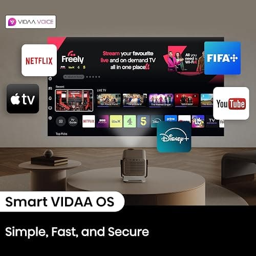 Hisense M2 Pro, Triple Laser Smart Portable Lifestyle Projector, 4K UHD, 65” – 200”, 1,300 Lumens, Dolby Vision,Optical Zoom, Intelligent Screen Adjustments, Vidaa OS, Netflix Included (2025 Model) thumbnail 8