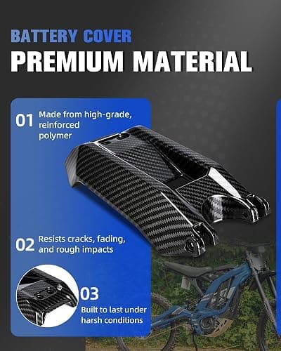 IUVWISN Battery Cover for Surron LBX, Electric Dirt Bike Battery Cover Lid Warp for Sur Ron Light Bee X/S Imitation Carbon Fiber,PP Material thumbnail 4