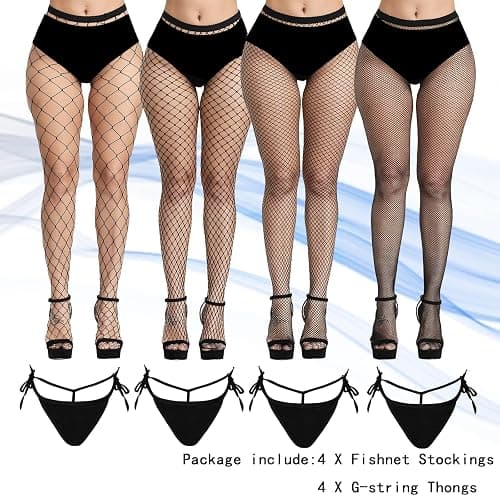 FULLSEXY Plus Size Fishnet Stockings, Fishnet Tights Thigh High Stockings Pantyhose for Women thumbnail 2