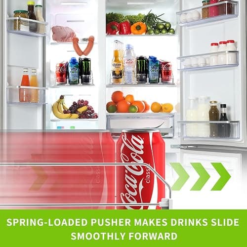Drink Organizer for Fridge, Soda Can Dispenser for Refrigerator, Automatic Drink Dispenser for Fridge Holds up to 15 Cans, 3 Row thumbnail 3