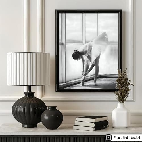 Monem Art Ballerina Preparation Poster - Ballet Dancer Print - Photography Design - Black & White Art - Ballet Style - Dance Print - Bedroom or Dance Studio Decor - 8x10 UNFRAMED Wall Art thumbnail 3