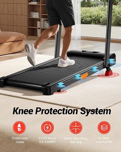 3-in-1 Walking Pad with 15% Incline, Portable Under Desk Treadmill, Foldable Treadmills for Home and Office, 2.5 HP Quiet Walking Pad Treadmill with 300 LBS Capacity thumbnail 5