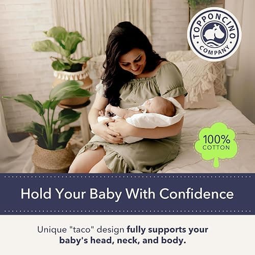 Montessori Topponcino Baby Stützkissen (Natürliche Farbe) | Luxuriöses Babynest aus 100% natürlicher Baumwolle für den Komfort Ihres Neugeborenen | Authentische Montessori Babyausstattung thumbnail 3