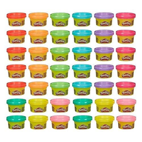 Play Doh Bulk Handout 42-Pack of 1-Ounce Modeling Compound Cans, Back to School Gifts, Prizes, & Party Favors, Kids Arts & Crafts, Preschool Toys, Ages 2+ (Amazon Exclusive) - 42 1oz Cans