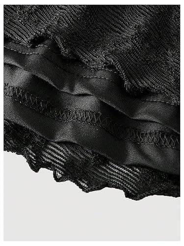 QJQ Women's Sheer Mesh Grunge Shirts Long Bell Sleeve Crewneck Going Out Lace Tops Goth Clothes thumbnail 4