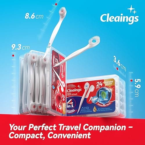 cleaings® Mini Disposable Toothbrush Set with Toothpaste – Travel Essentials, Portable Toothbrush for Women & Men, Camping, Road Trip, Vacation, 24 Count-Mix Flavor（Pack of 1） - Mix Flavor - 1 thumbnail 3