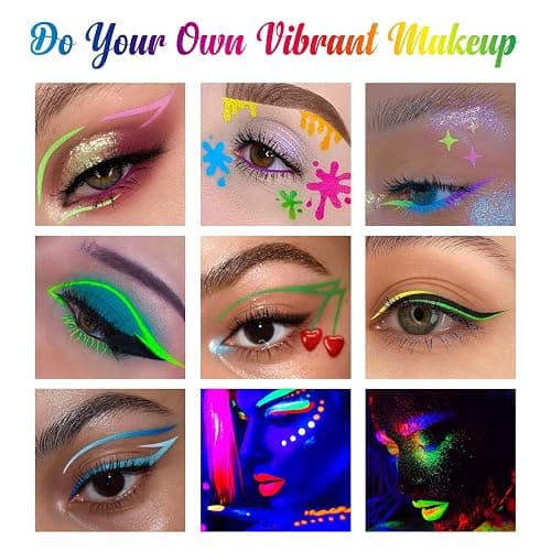 BOBISUKA 8 Colors UV Neon Liquid Eyeliner Set, Matte Colored Eyeliners Pen, Colorful Waterproof Smudge-proof Pigmented Graphic Liners, Delineadores de Colores Para Ojos Eye Makeup Gift Kit thumbnail 2