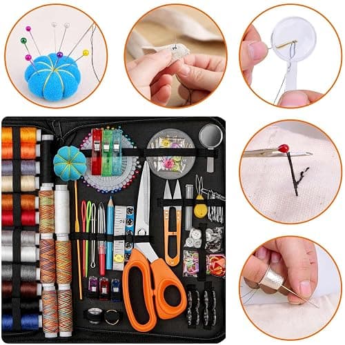 Sewing Kit for Adults,Maxfanay Needle and Thread Kit for Sewing,Professional Sewing Supplies Accessories with Tailor Scissors,43XL Thread,30 Needles,Yarn Snips and More for Travel Home Beginners thumbnail 6