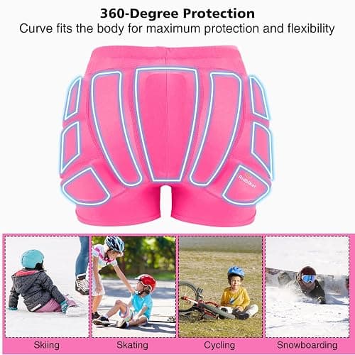 Kids Snowboard Protection Impact Shorts with Zipper，Snowboard Butt Pad Women, Butt Pads Snowboarding for Ski Protection Snowboard Padded Shorts thumbnail 5