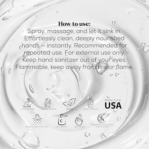 gemi Hand Sanitizer + Serum™ | Eden | Hydrating K-Beauty Formula with Centella, Vitamin B5 & Green Tea | Kills 99.9% of Germs | Fresh Scent with Lavender, Geranium & White Musk | 650 Sprays thumbnail 7