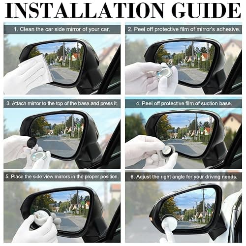 LivTee Blind Spot Mirror, 2" Round HD Glass Frameless Convex Rear View Mirrors Exterior Accessories with Wide Angle Adjustable Stick for Car SUV and Trucks, Pack of 2 thumbnail 4