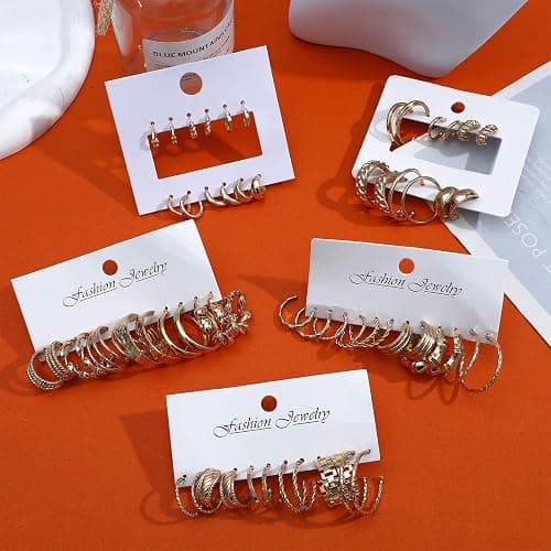 NEWITIN 69 Pieces Gold Jewelry Set for Women Fashion Costume Jewelry Gold Plated Necklace Bracelet Earrings Set for Women thumbnail 3