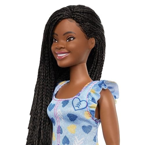 Barbie Fashionistas Doll #229, Doll with Down Syndrome Wearing Heart-Print Dress, Created in Partnership with The National Down Syndrome Society thumbnail 4