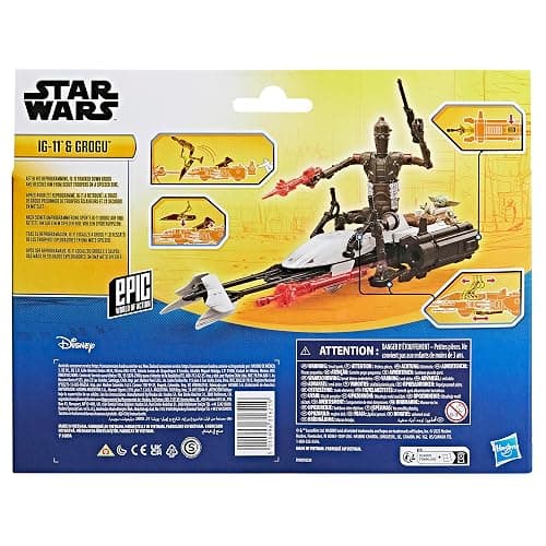 STAR WARS Epic World of Action IG-11 & Grogu Speeder Bike, 4-Inch Scale Action Figures & Vehicle, Toys for Boys & Girls Ages 4+ thumbnail 11