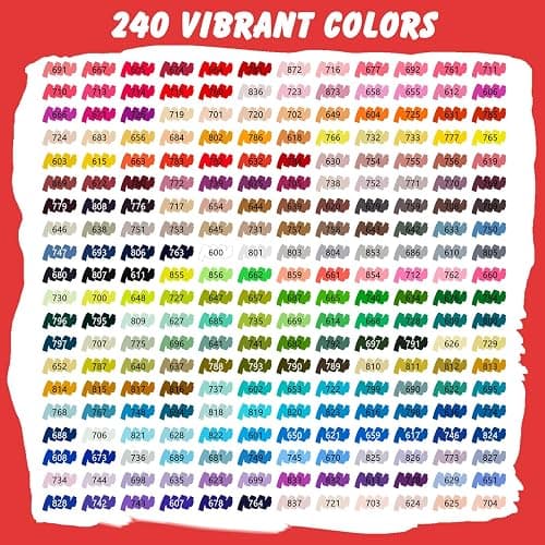 Camiki Art Acrylic Paint Pens, 240 Colours Acrylic Brush Paint Markers, Acrylic Markers for Rock Painting Stone Glass Ceramic Wood Metal Fabric thumbnail 2