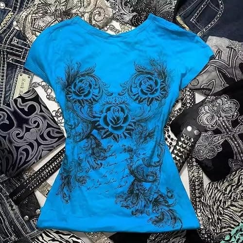 Emo Grunge Teen Shirt Women Y2K Vintage Harajuku Cutecore 2000s Indie T-Shirts Tee Scene Alt Clothes thumbnail 5