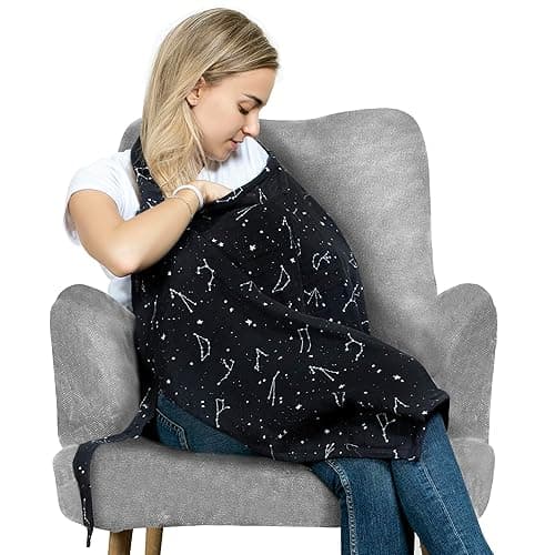 San Francisco Baby Nursing Cover – Breathable Breastfeeding Cover for Nursing, 360° Nursing Cover Up for Breastfeeding, Privacy Nursing Covers, Nursing Blanket for Breastfeeding – Premium Black - Premium Black