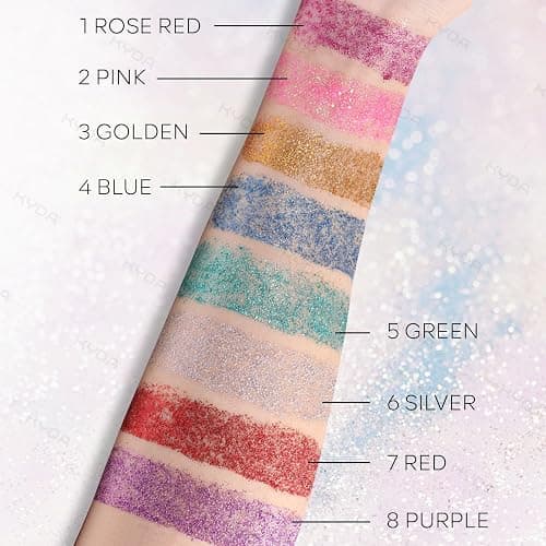 KYDA Body Glitter Stick, Chunky Glitter Gel for Face Body Hair, Sparkling Holographic Mermaid Sequins Paint, Waterproof Multiuse Makeup Glitter Gel, Blue - Blue thumbnail 6