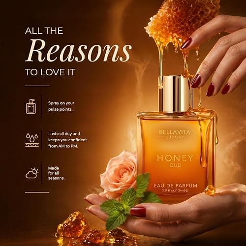 Bellavita Luxury Honey Oud Eau de Parfum | 100 ml (3.4 fl.oz.) | Perfume for Men and Women | Sweet Honey, Bergamot, Oud, and Amber Notes thumbnail 5