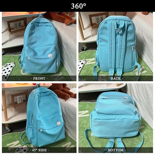 Extolove Cute Aesthetic Backpack Y2K Simple Solid Color Kawaii Backpacks Travel Laptop Backpack (Yellow) thumbnail 7