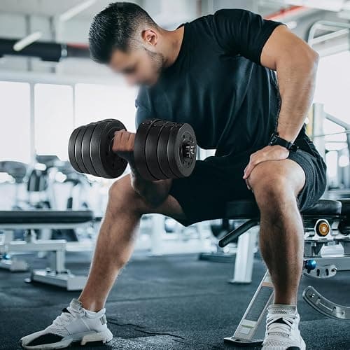 Yaheetech 30KG/25KG/20KG/15KG Adjustable Dumbbells Weight Set for Men/Women | 2x15kg/2x12.5kg/2x10kg/2x7.5kg Free Weights Dumbbells Set, Easy Weight Changes, Fullbody Strength Training for Home Gym thumbnail 2