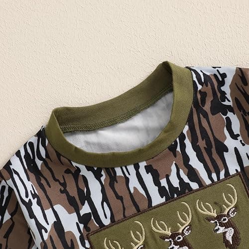 Pudcoco Duck Hunting Baby Clothes Infant Baby Boys Girls Camoflage Embroidered Mallard Duck Sweatshirt Romper thumbnail 5