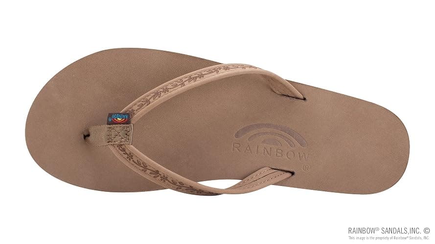 Rainbow Sandals Ladies Las Flores - Single Layer Premier Leather with a Floral 1/2" Narrow Strap thumbnail 3