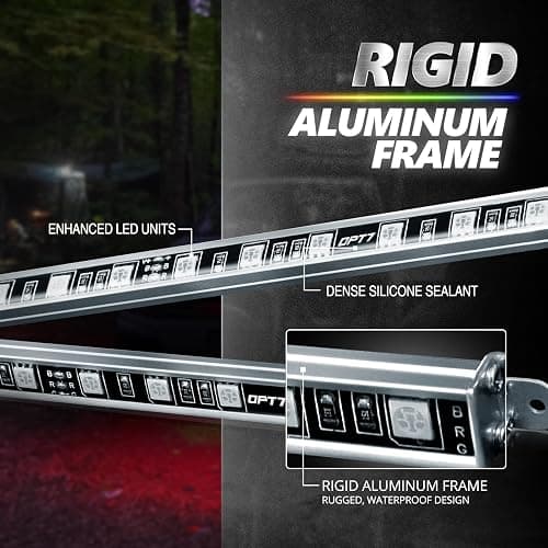OPT7 Aura Pro Underglow LED Lights Kit for Car with APP & Remote Control, RGB Multicolor Modes, Music Sync, Waterproof Rigid Aluminum Light Bar, Exterior Neon Accent Underbody Lighting Kit thumbnail 2