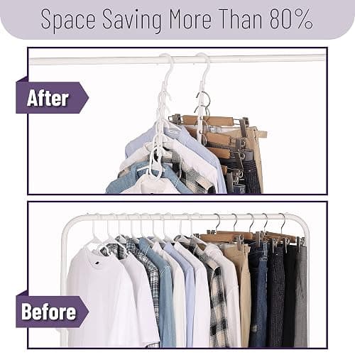Mr. Pen- Space Saving Hangers for Clothes, 16 pcs, White, Plastic Multi Clothes Hangers Space Saving, 5 Slots, 360° Rotating Hooks thumbnail 4