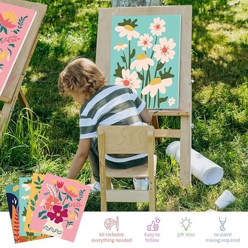 goldentime Framed Paint by Numbers for Adults and Kids Ages 8-12 - Easy to Paint by Number for Beginners, Flower Canvas Painting Kits Perfect for Gift Home Wall Decor 8 * 10inch thumbnail 5