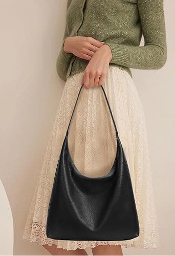 KALIDI Vintage Vegan Leather Tote Bag Women Hobo Zipper Work Bag Weekender Shoulder Handbag for Travel Daily thumbnail 7