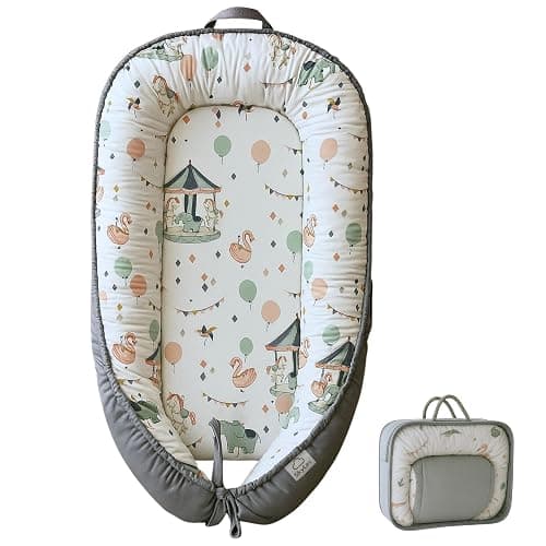 SkyLes Baby Nest Pod for Newborn 0–12 Months – Baby Lounger with Memory Foam Mattress (60×25cm), Removable Washable Cover, Soft and Breathable Fabric. - Image 1